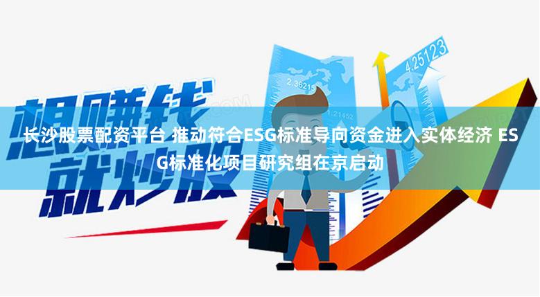 长沙股票配资平台 推动符合ESG标准导向资金进入实体经济 ESG标准化项目研究组在京启动